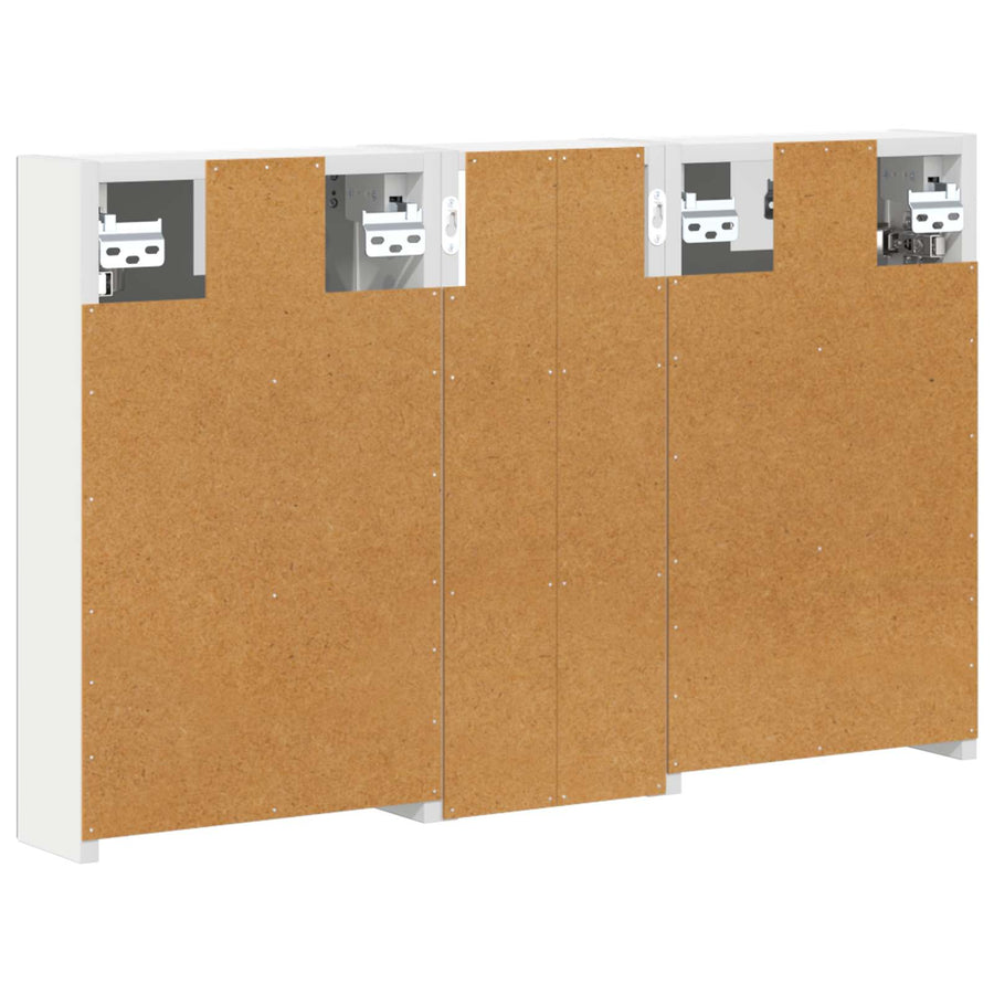 Badkamerkastenset 3 pcs 80 x 10,5 x 50 cm Bewerkt hout