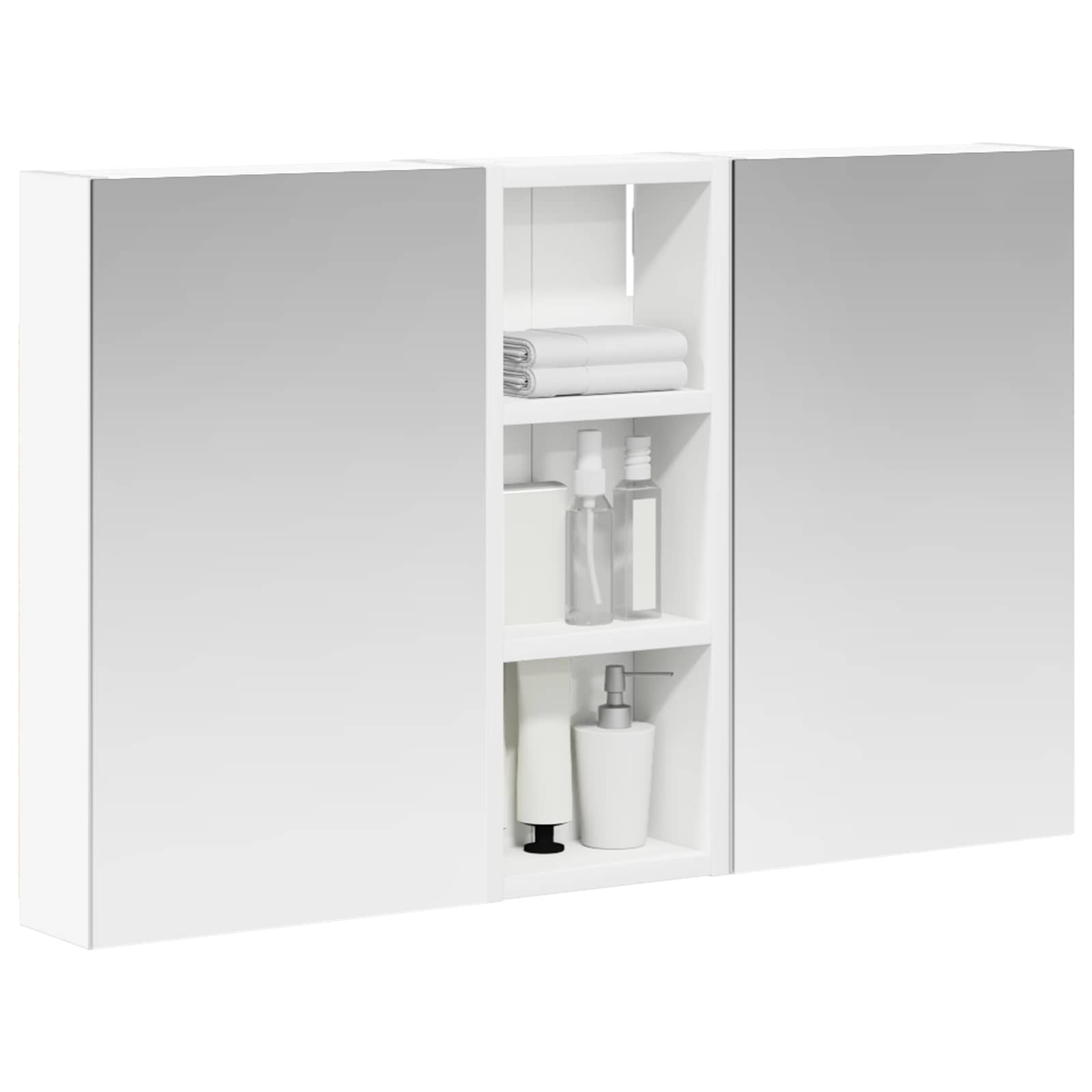 Badkamerkastenset 3 pcs 80 x 10,5 x 50 cm Bewerkt hout