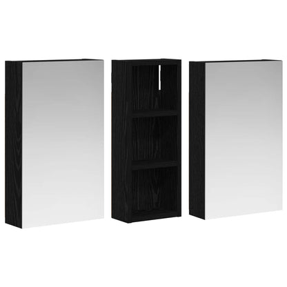 Badkamerkastenset 3 pcs 80 x 10,5 x 50 cm Bewerkt hout