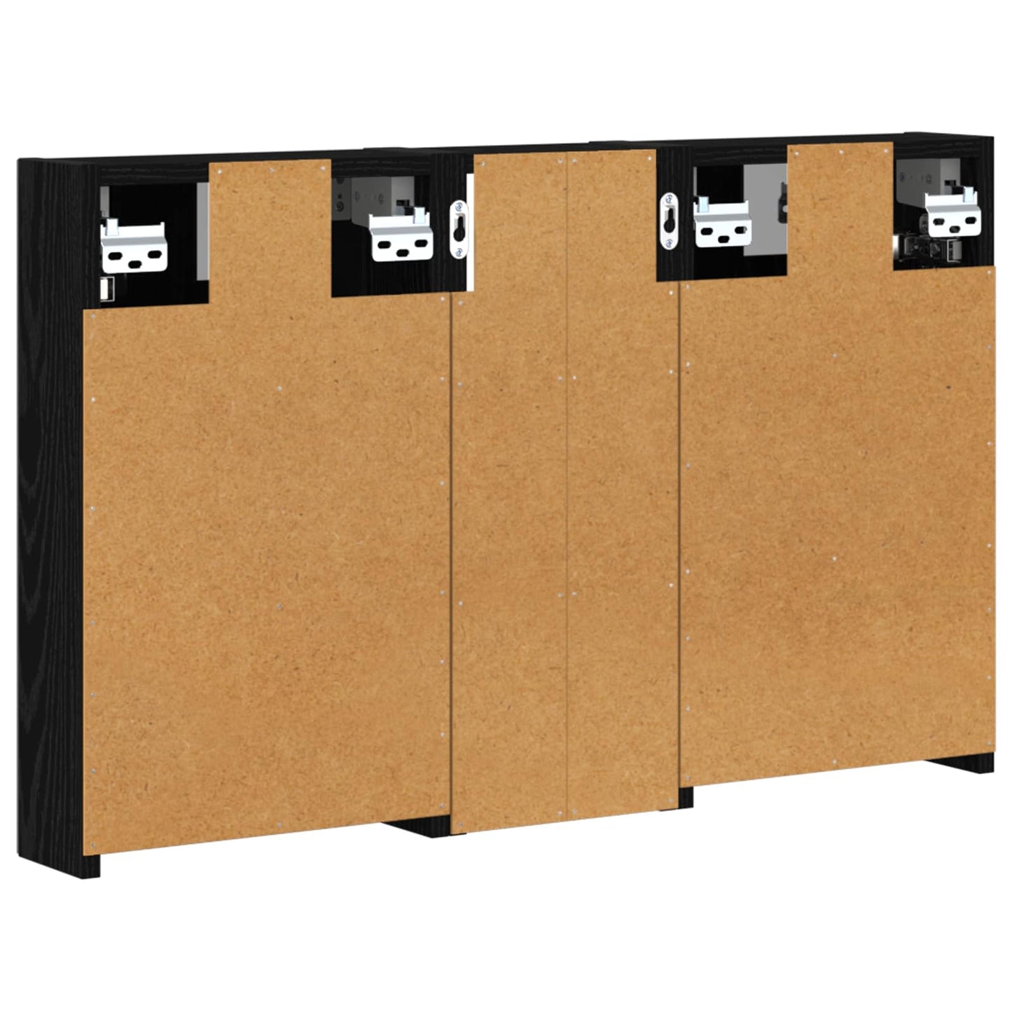 Badkamerkastenset 3 pcs 80 x 10,5 x 50 cm Bewerkt hout