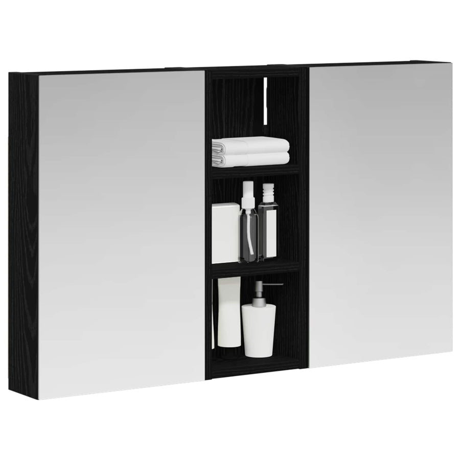 Badkamerkastenset 3 pcs 80 x 10,5 x 50 cm Bewerkt hout