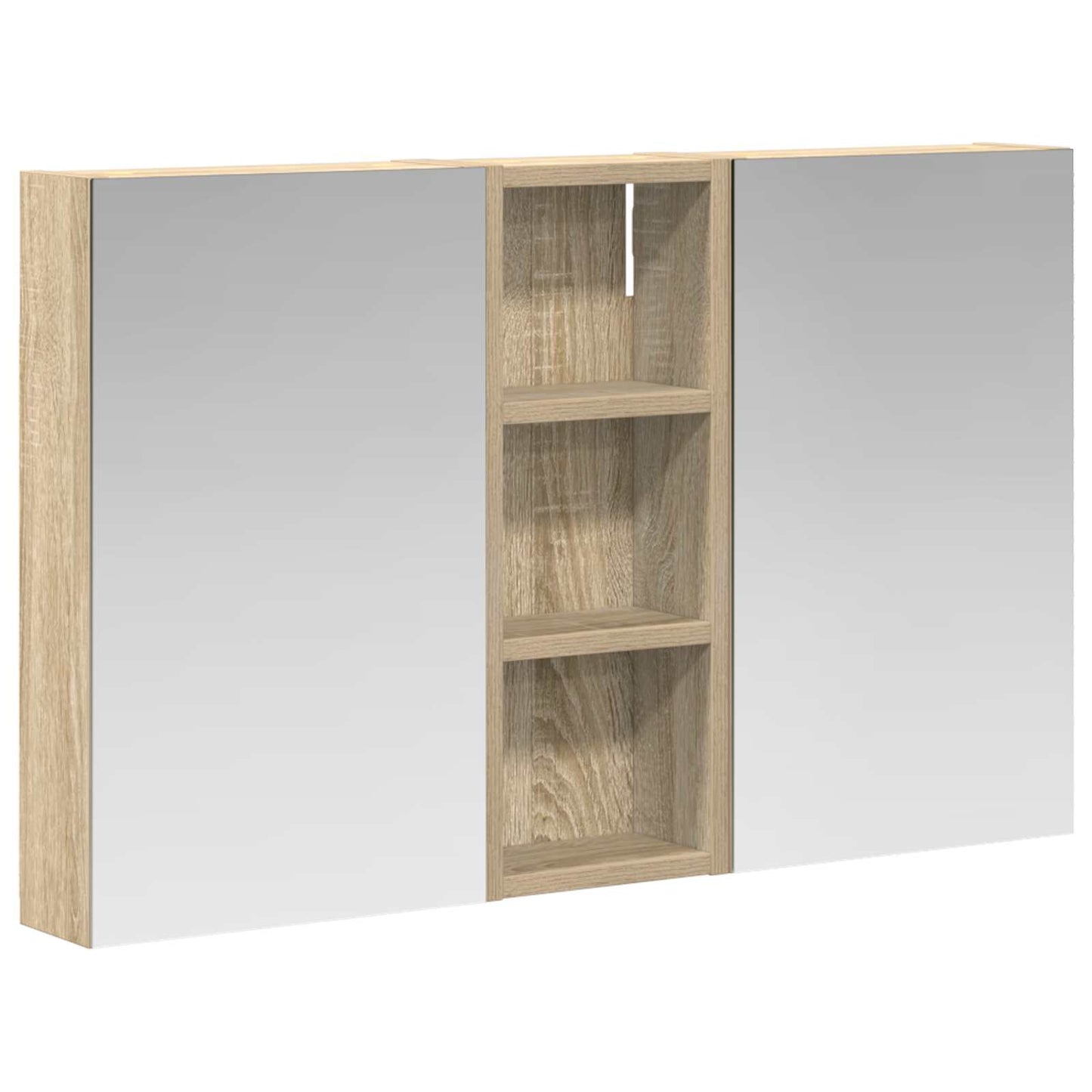 Badkamerkastenset 3 pcs 80 x 10,5 x 50 cm Bewerkt hout