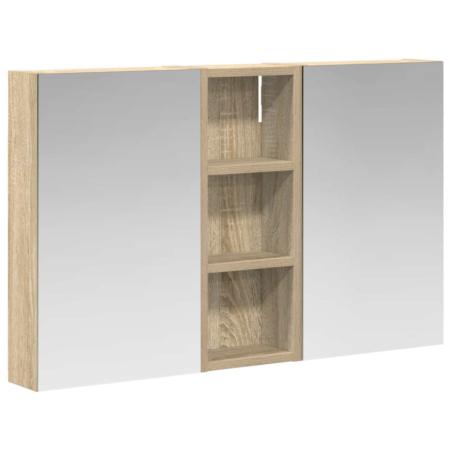 Badkamerkastenset 3 pcs 80 x 10,5 x 50 cm Bewerkt hout
