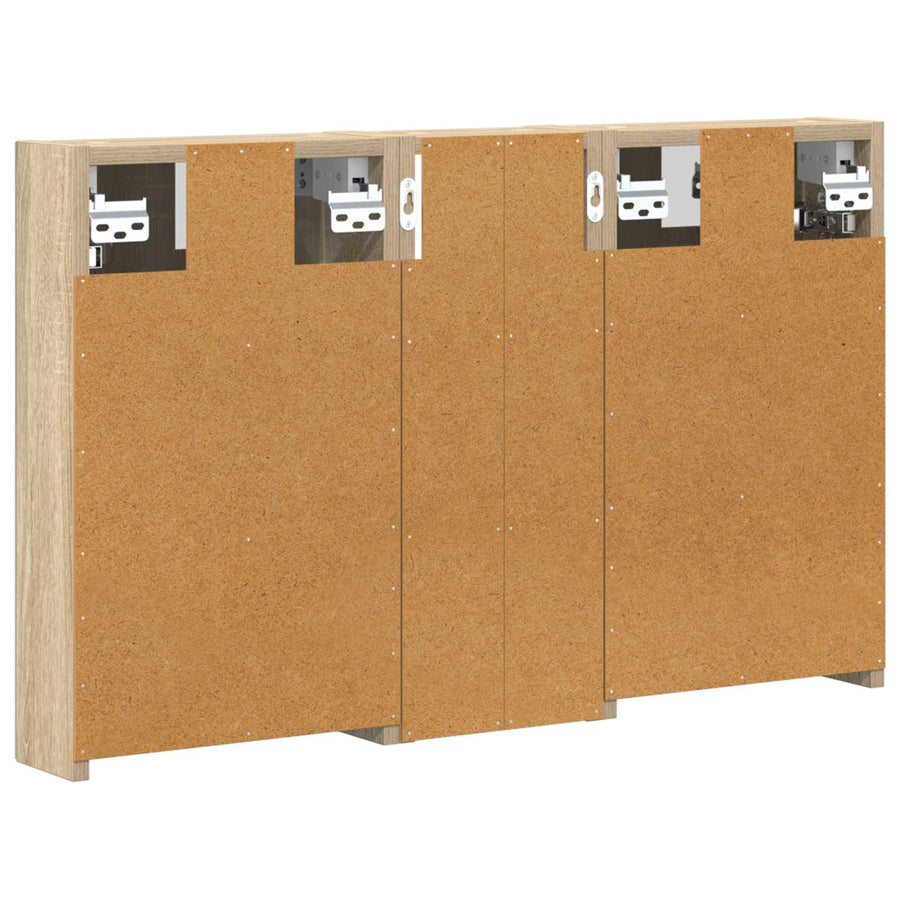 Badkamerkastenset 3 pcs 80 x 10,5 x 50 cm Bewerkt hout