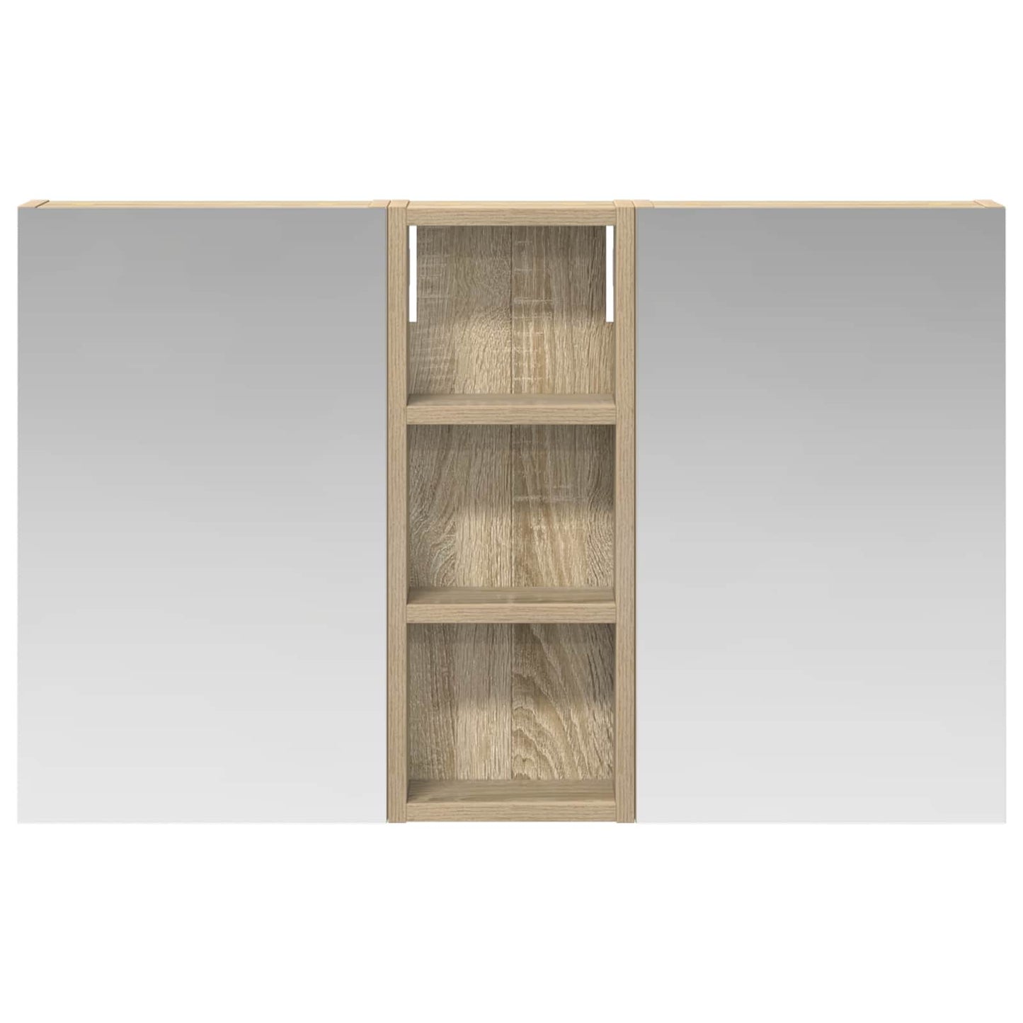 Badkamerkastenset 3 pcs 80 x 10,5 x 50 cm Bewerkt hout