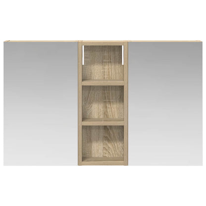 Badkamerkastenset 3 pcs 80 x 10,5 x 50 cm Bewerkt hout