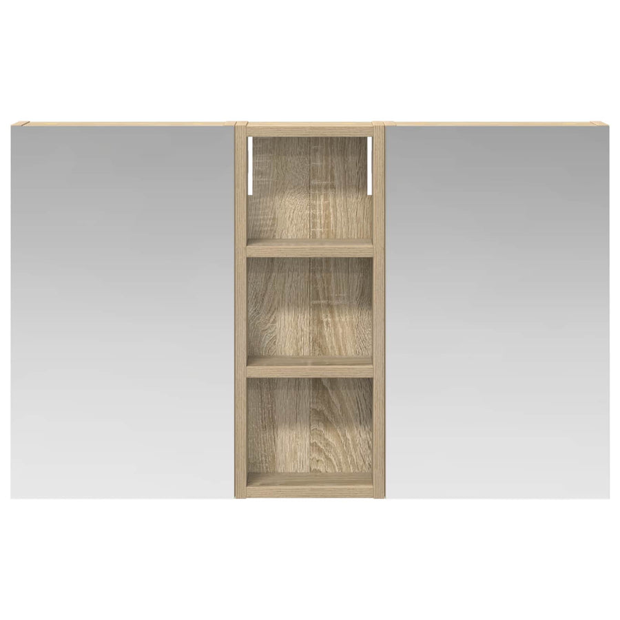 Badkamerkastenset 3 pcs 80 x 10,5 x 50 cm Bewerkt hout