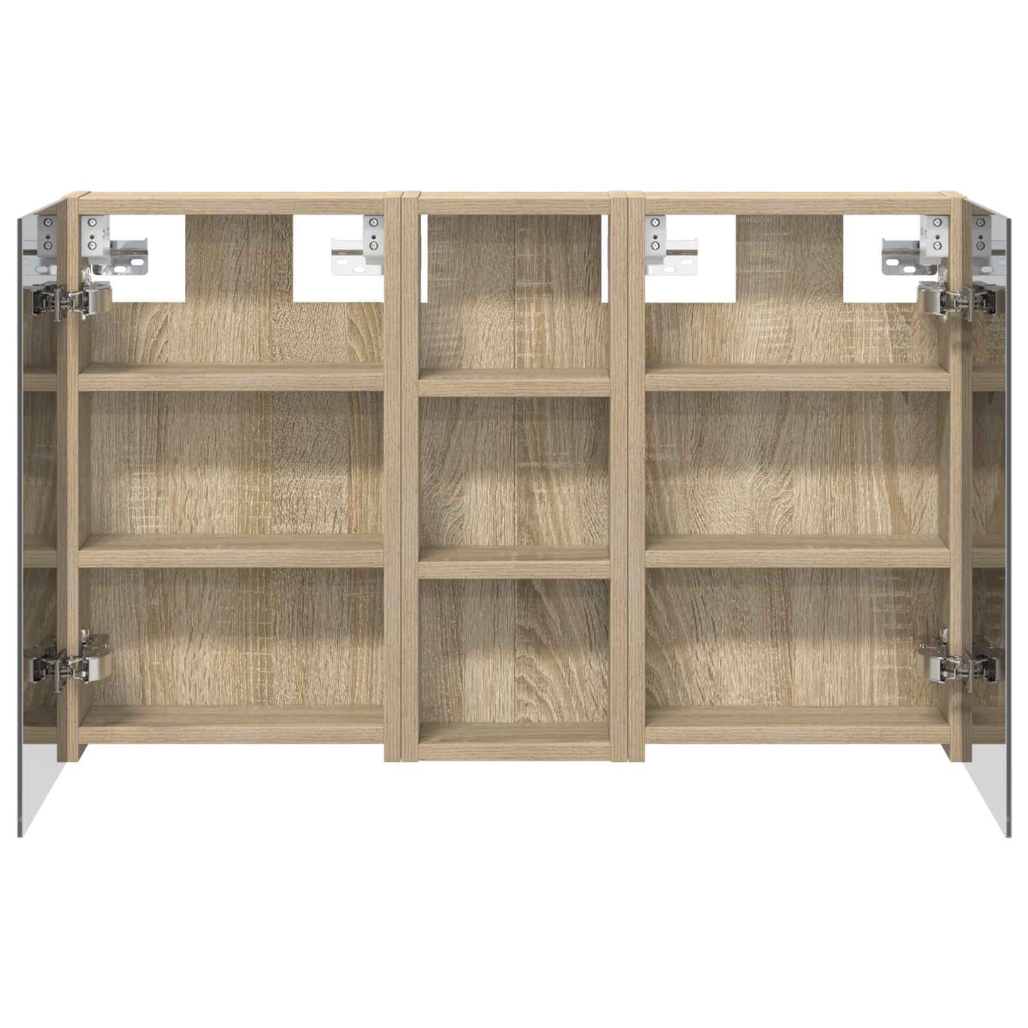 Badkamerkastenset 3 pcs 80 x 10,5 x 50 cm Bewerkt hout