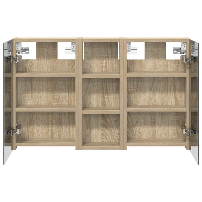 Badkamerkastenset 3 pcs 80 x 10,5 x 50 cm Bewerkt hout