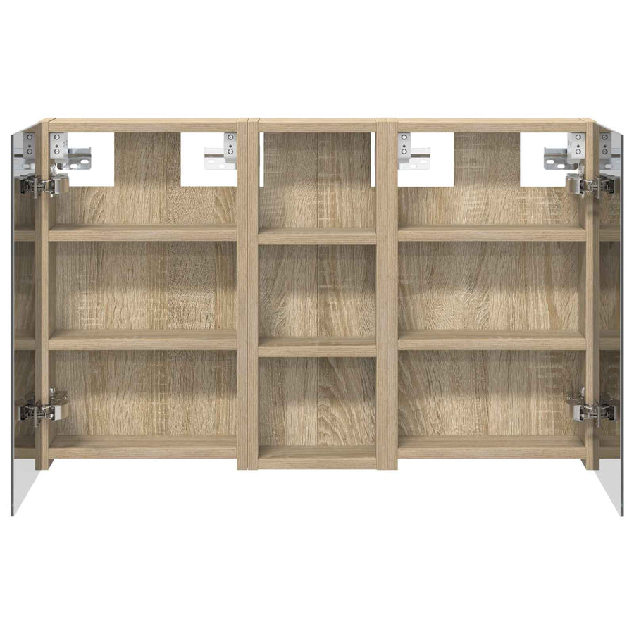 Badkamerkastenset 3 pcs 80 x 10,5 x 50 cm Bewerkt hout