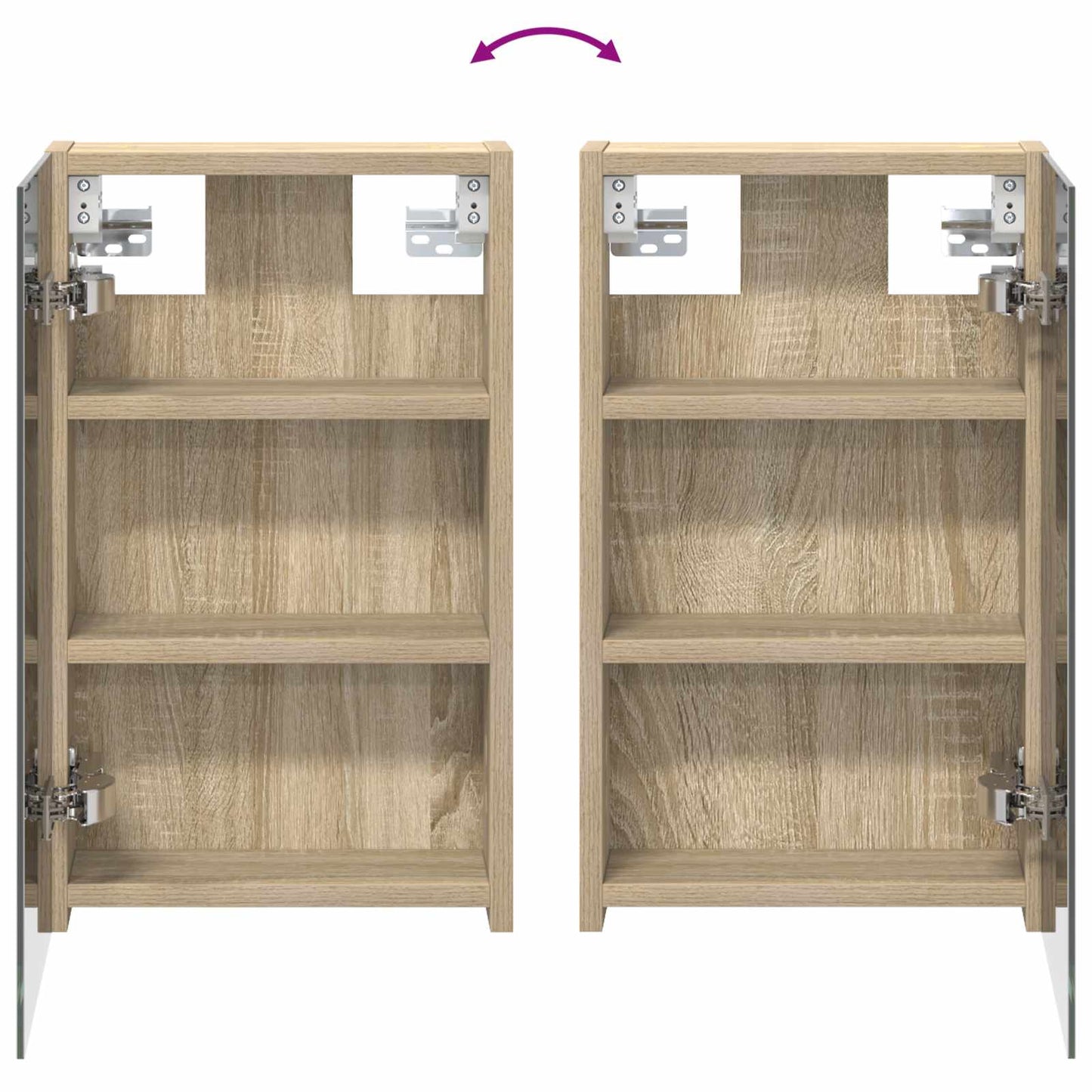 Badkamerkastenset 3 pcs 80 x 10,5 x 50 cm Bewerkt hout