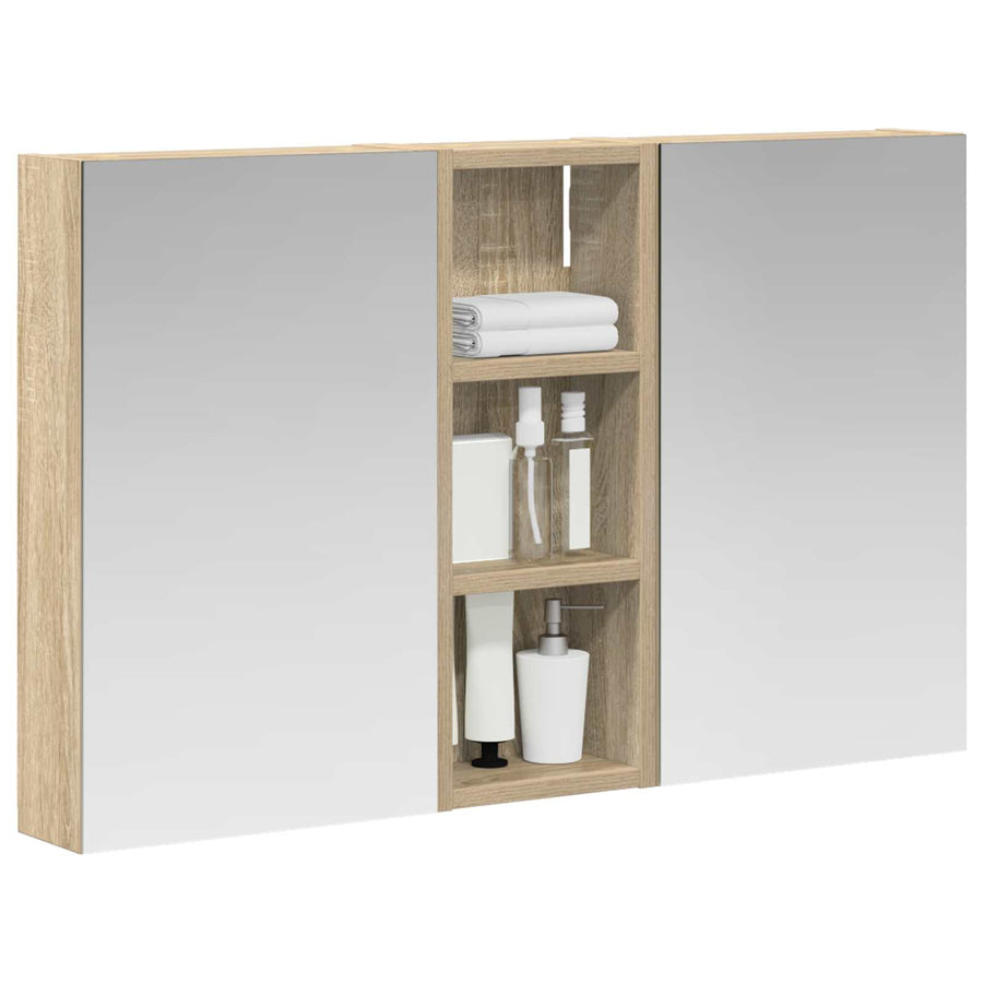 Badkamerkastenset 3 pcs 80 x 10,5 x 50 cm Bewerkt hout