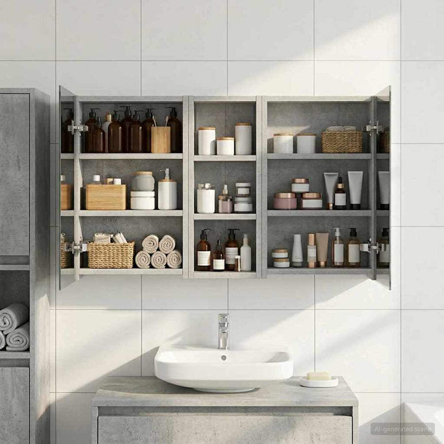 Badkamerkastenset 3 st 80 x 10,5 x 50 cm Bewerkt hout