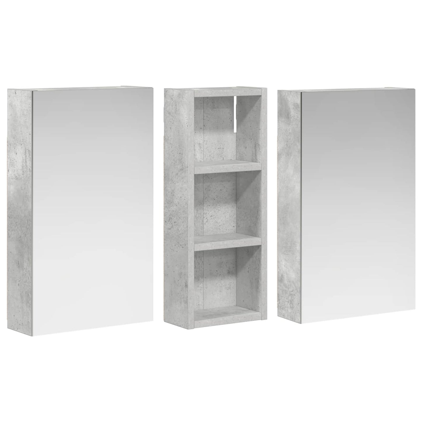 Badkamerkastenset 3 pcs 80 x 10,5 x 50 cm Bewerkt hout