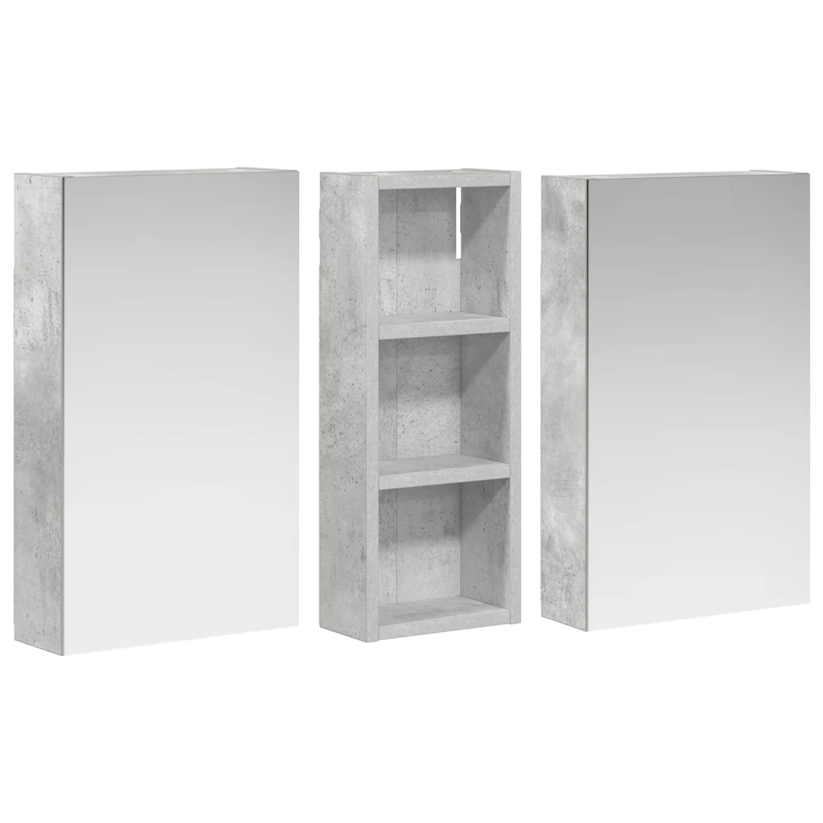 Badkamerkastenset 3 pcs 80 x 10,5 x 50 cm Bewerkt hout