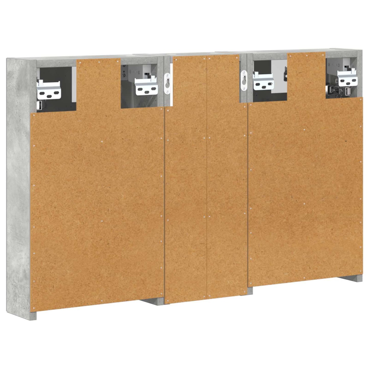 Badkamerkastenset 3 pcs 80 x 10,5 x 50 cm Bewerkt hout