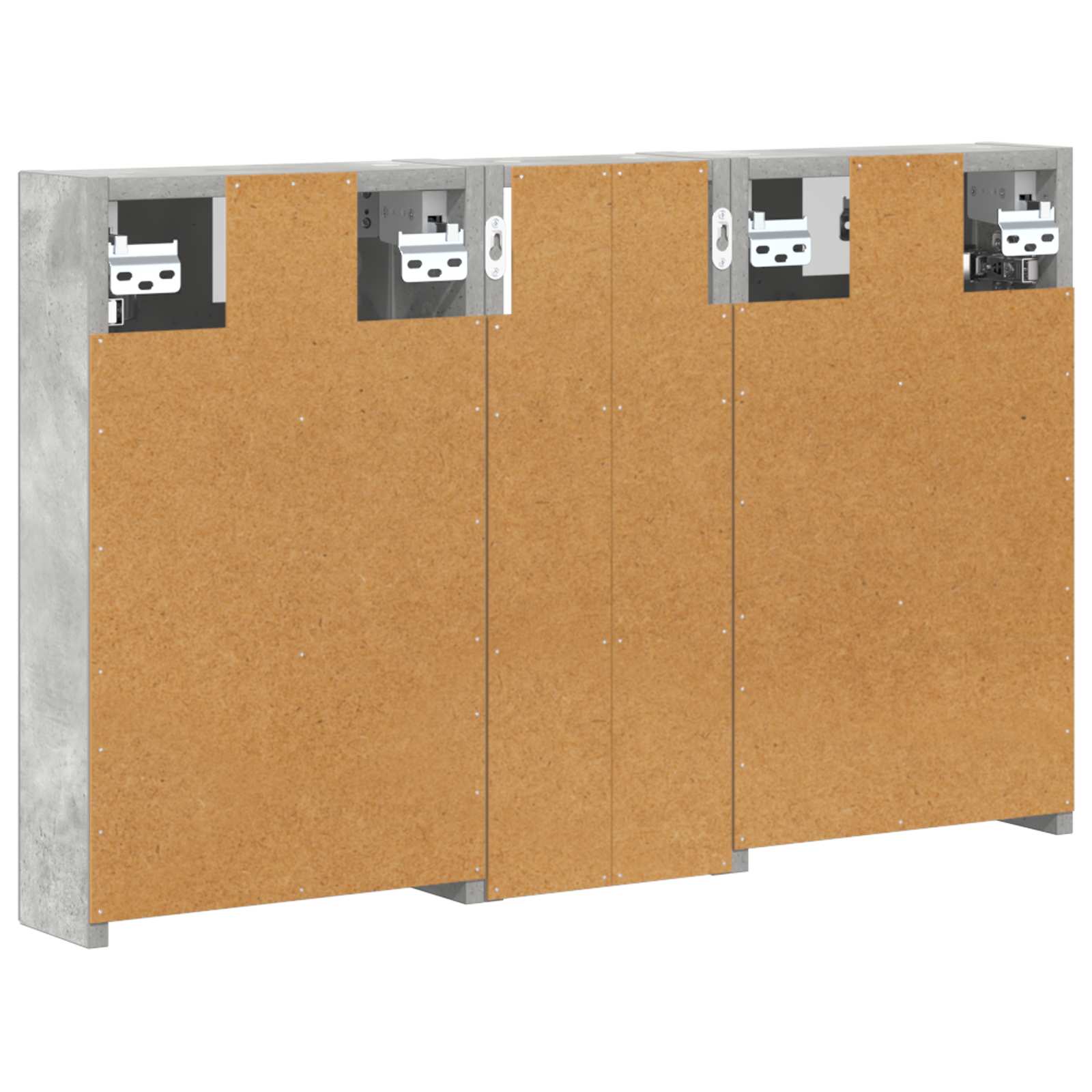 Badkamerkastenset 3 pcs 80 x 10,5 x 50 cm Bewerkt hout