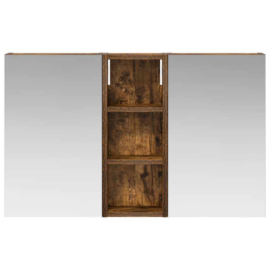 Badkamerkastenset 3 pcs 80 x 10,5 x 50 cm Bewerkt hout