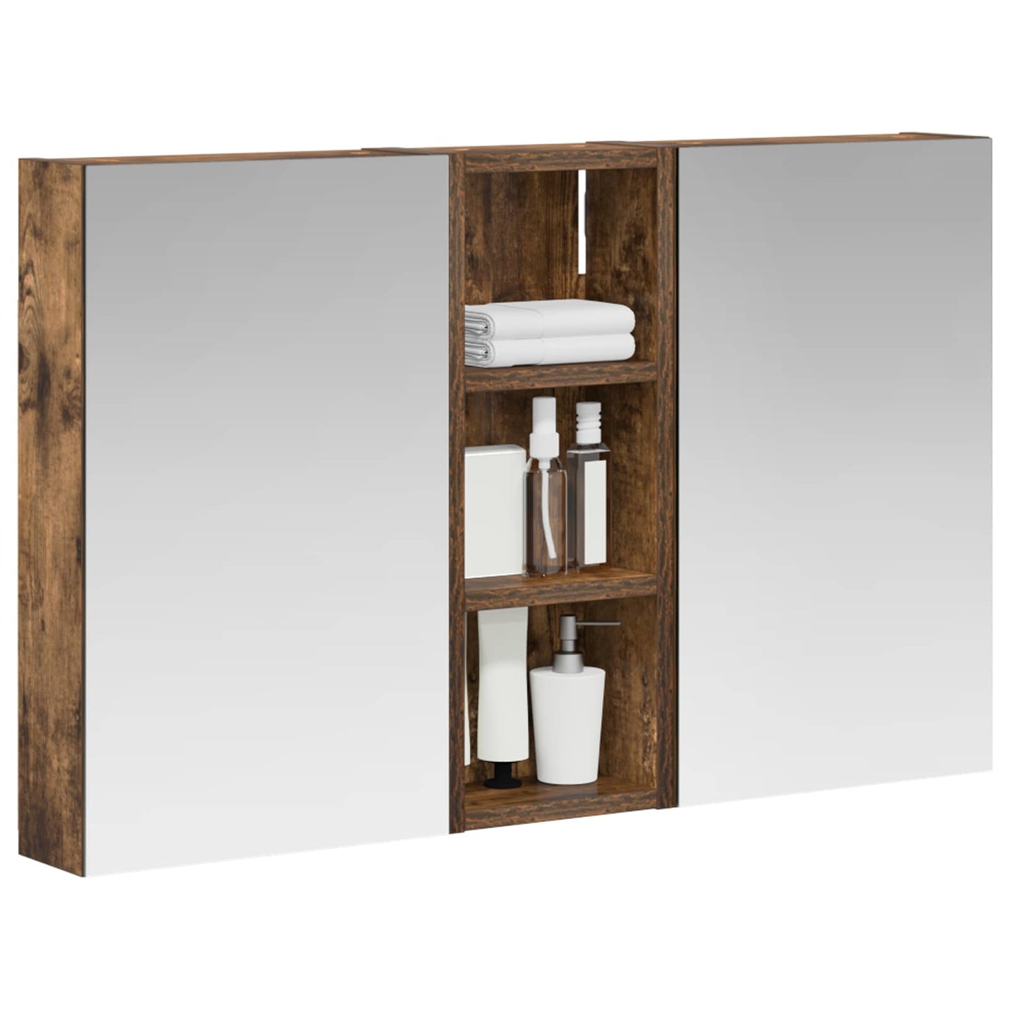 Badkamerkastenset 3 pcs 80 x 10,5 x 50 cm Bewerkt hout