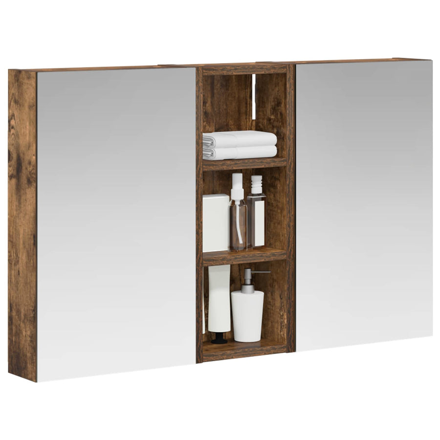 Badkamerkastenset 3 pcs 80 x 10,5 x 50 cm Bewerkt hout