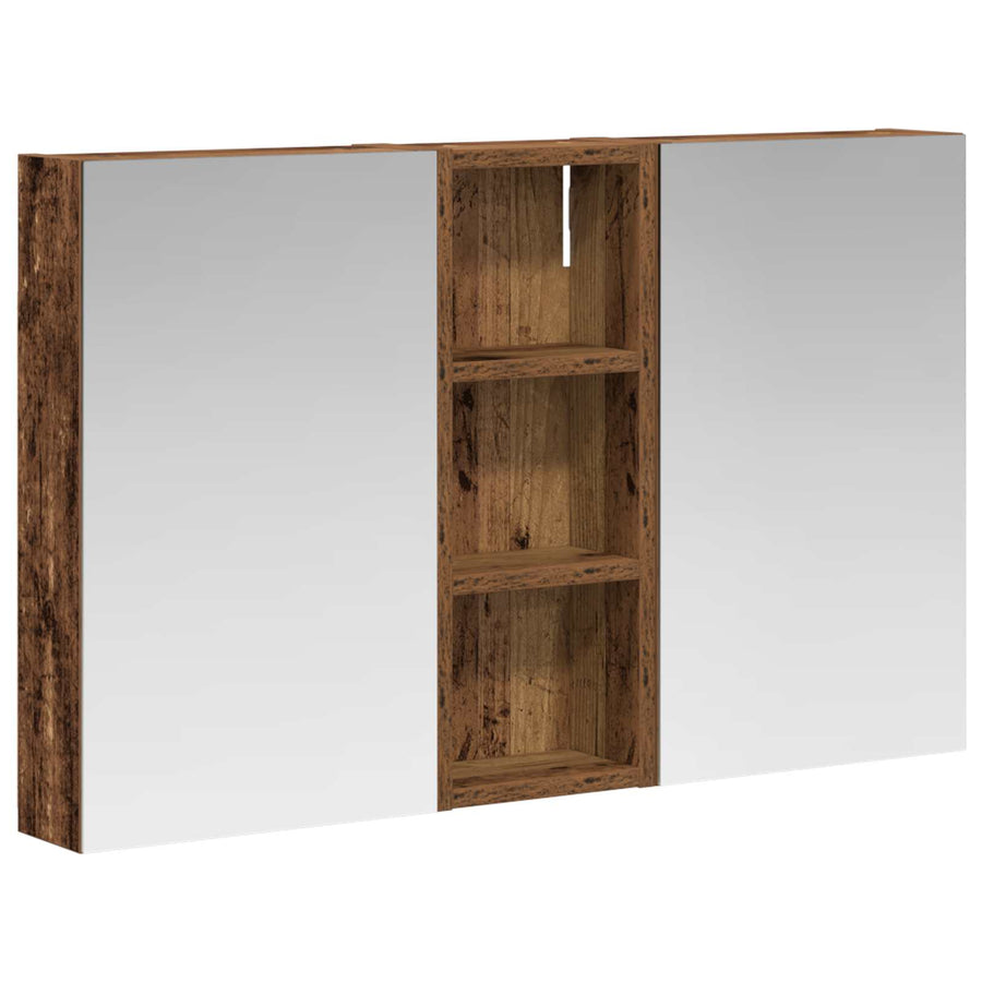 Badkamerkastenset 3 pcs 80 x 10,5 x 50 cm Bewerkt hout