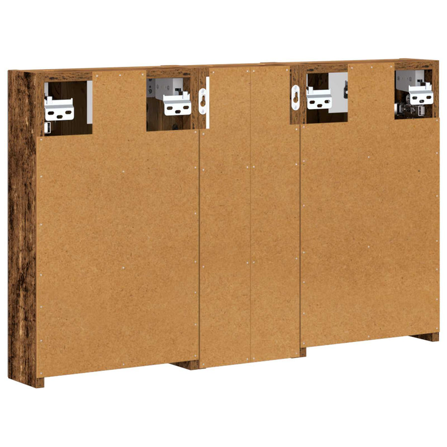 Badkamerkastenset 3 pcs 80 x 10,5 x 50 cm Bewerkt hout