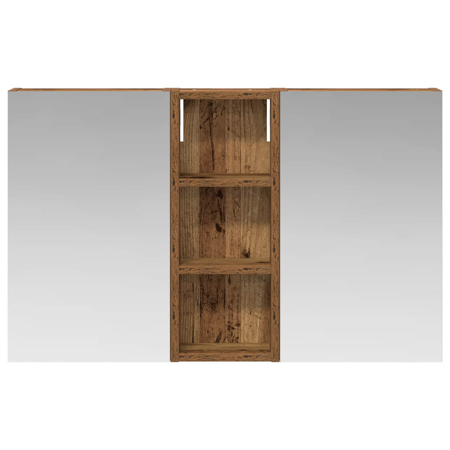 Badkamerkastenset 3 pcs 80 x 10,5 x 50 cm Bewerkt hout