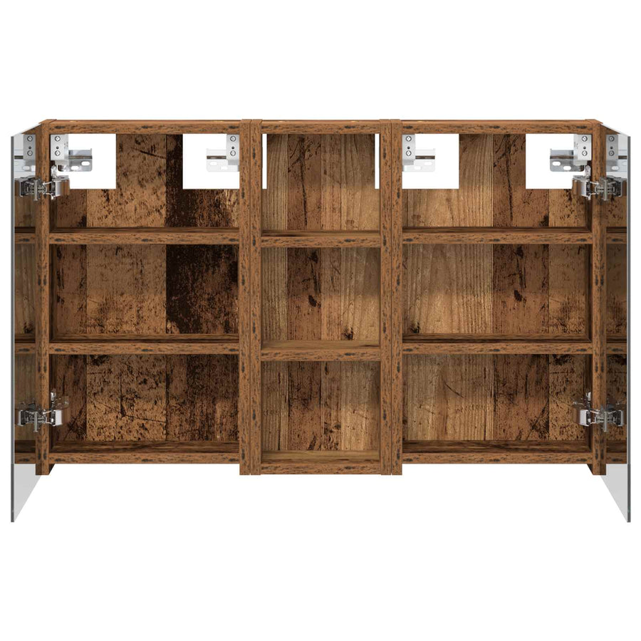 Badkamerkastenset 3 pcs 80 x 10,5 x 50 cm Bewerkt hout