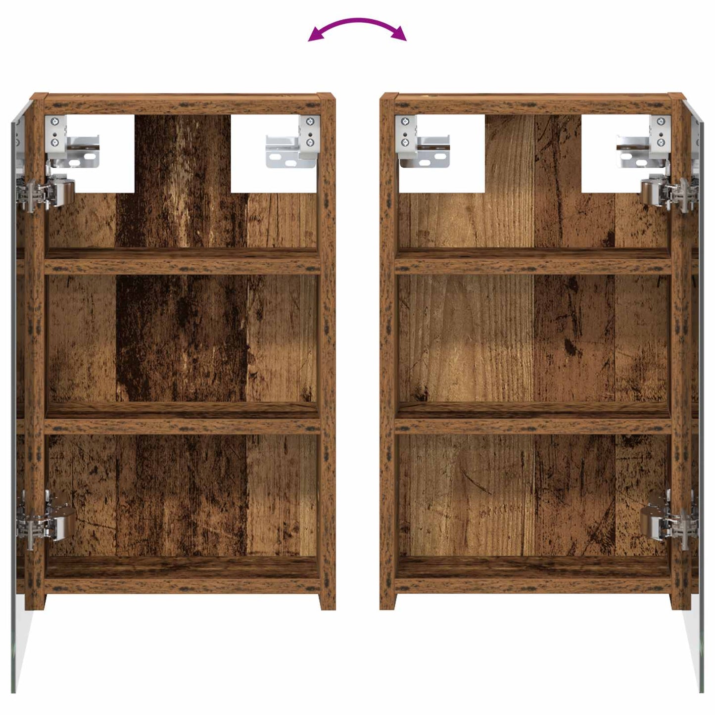 Badkamerkastenset 3 pcs 80 x 10,5 x 50 cm Bewerkt hout