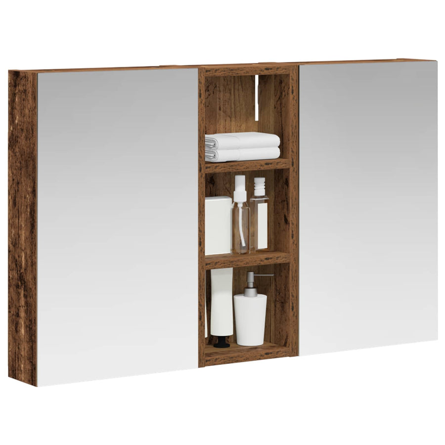 Badkamerkastenset 3 pcs 80 x 10,5 x 50 cm Bewerkt hout