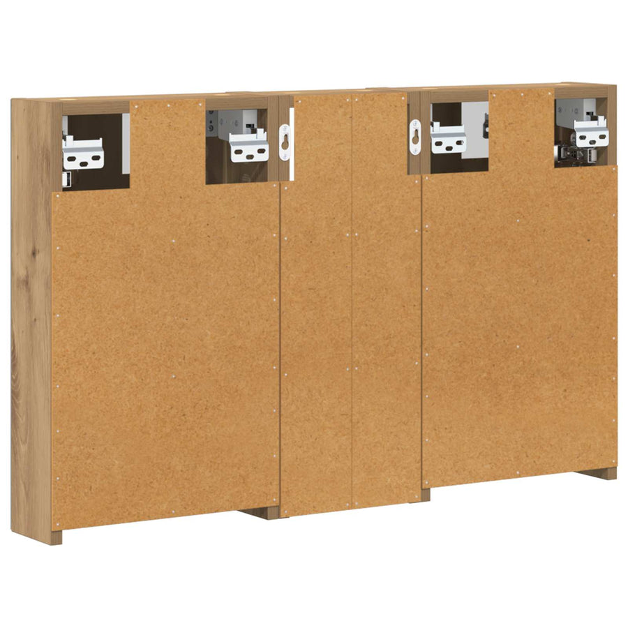 Badkamerkastenset 3 pcs 80 x 10,5 x 50 cm Bewerkt hout
