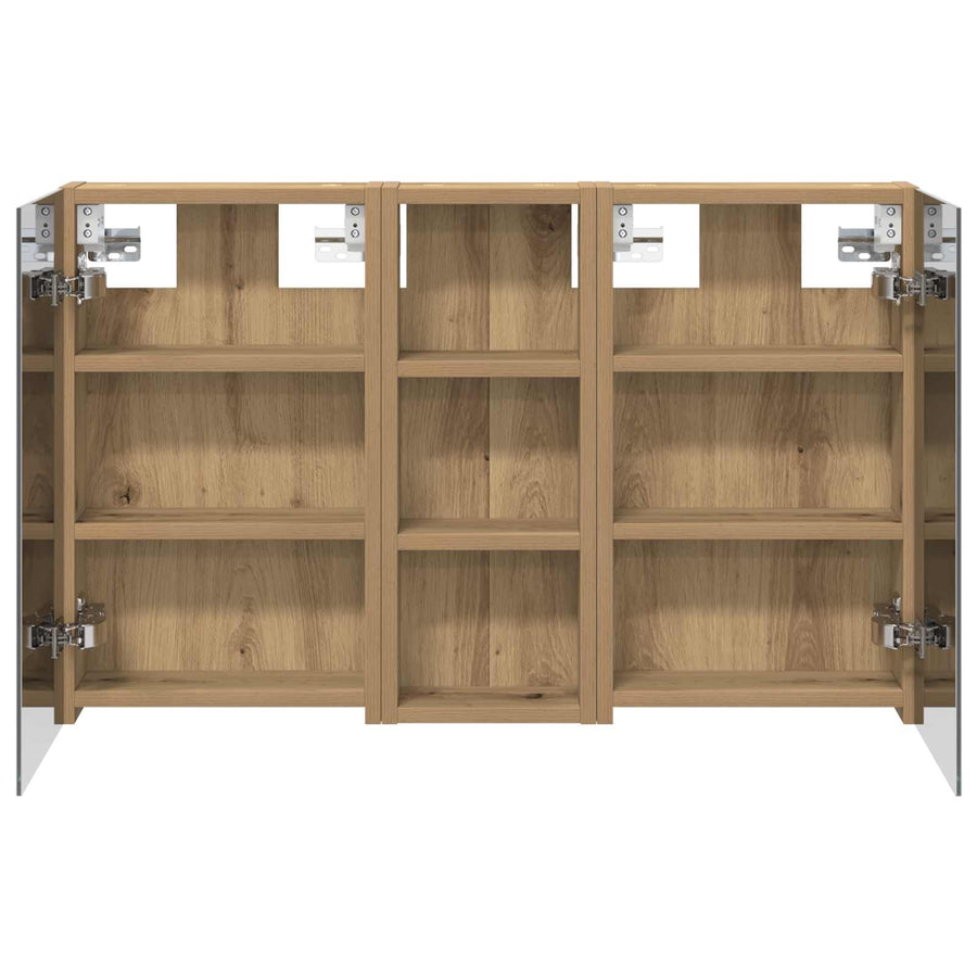 Badkamerkastenset 3 pcs 80 x 10,5 x 50 cm Bewerkt hout