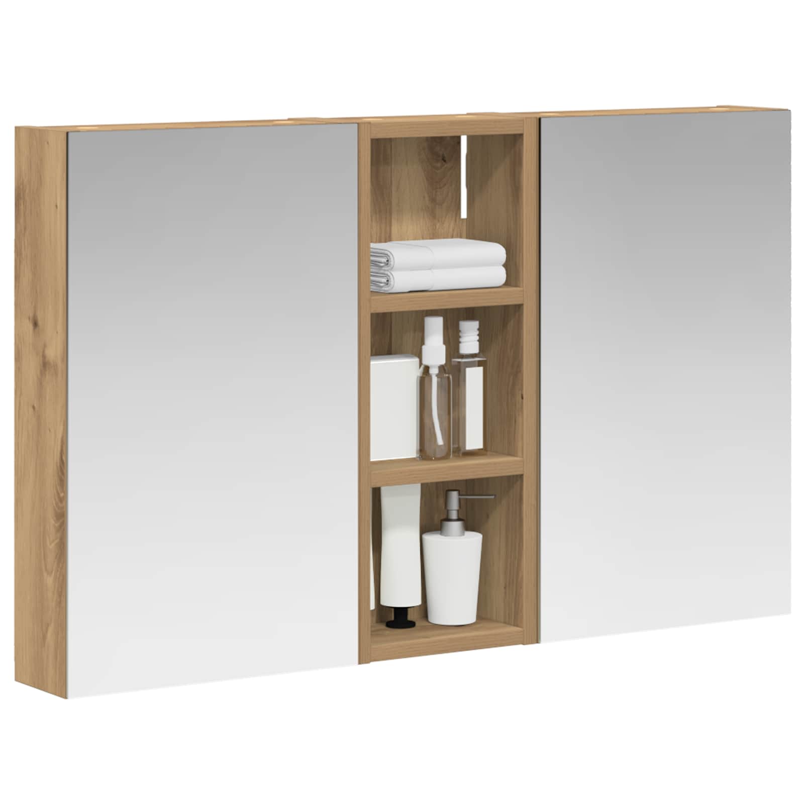 Badkamerkastenset 3 pcs 80 x 10,5 x 50 cm Bewerkt hout