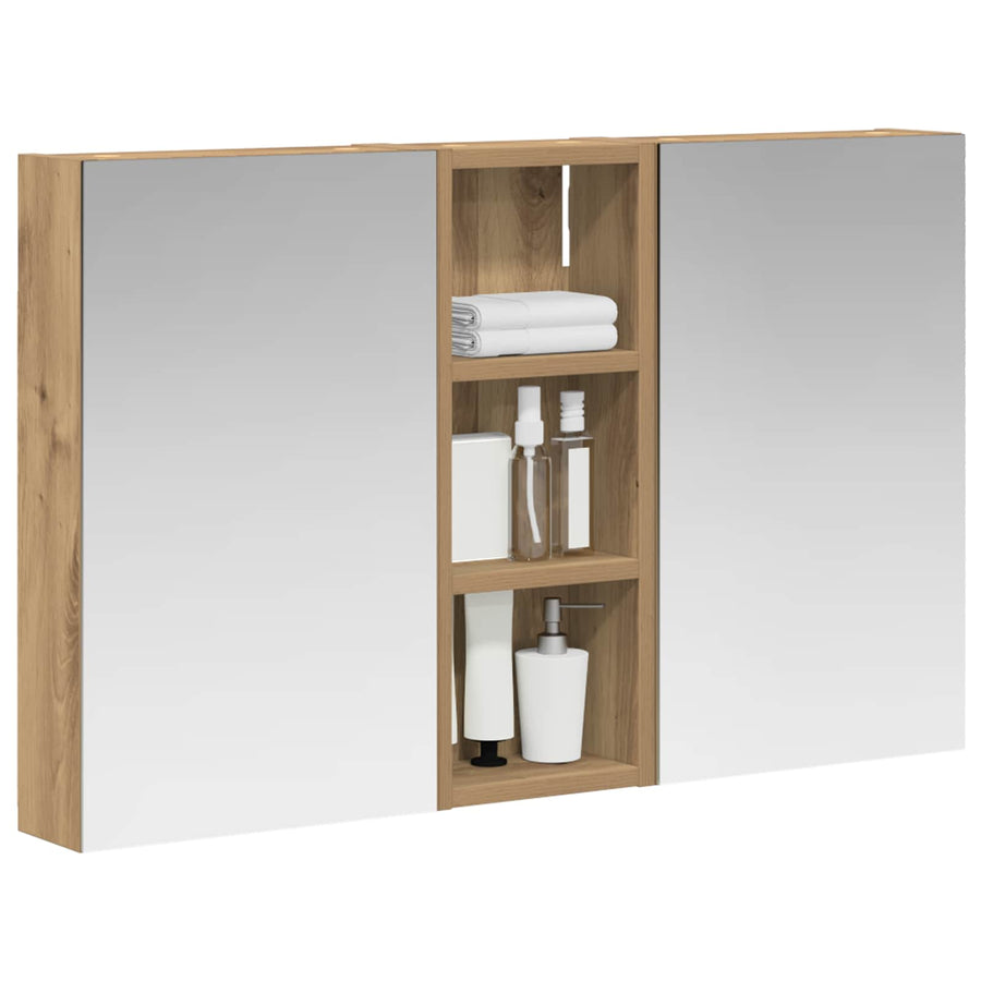 Badkamerkastenset 3 pcs 80 x 10,5 x 50 cm Bewerkt hout