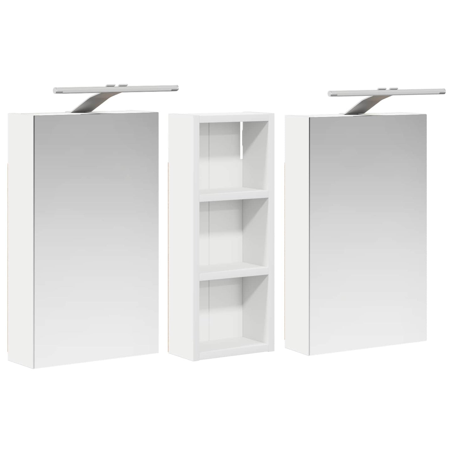 Badkamerkastenset 3 pcs 80 x 10,5 x 50 cm Bewerkt hout