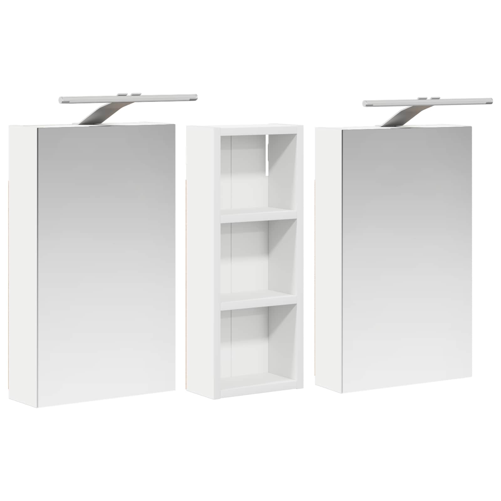 Badkamerkastenset 3 pcs 80 x 10,5 x 50 cm Bewerkt hout