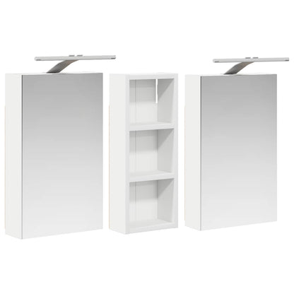 Badkamerkastenset 3 pcs 80 x 10,5 x 50 cm Bewerkt hout