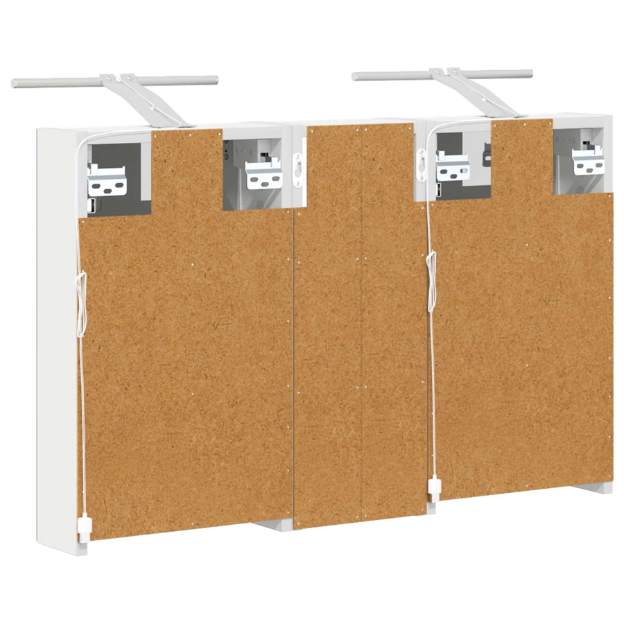 Badkamerkastenset 3 st 80 x 10,5 x 50 cm Bewerkt hout
