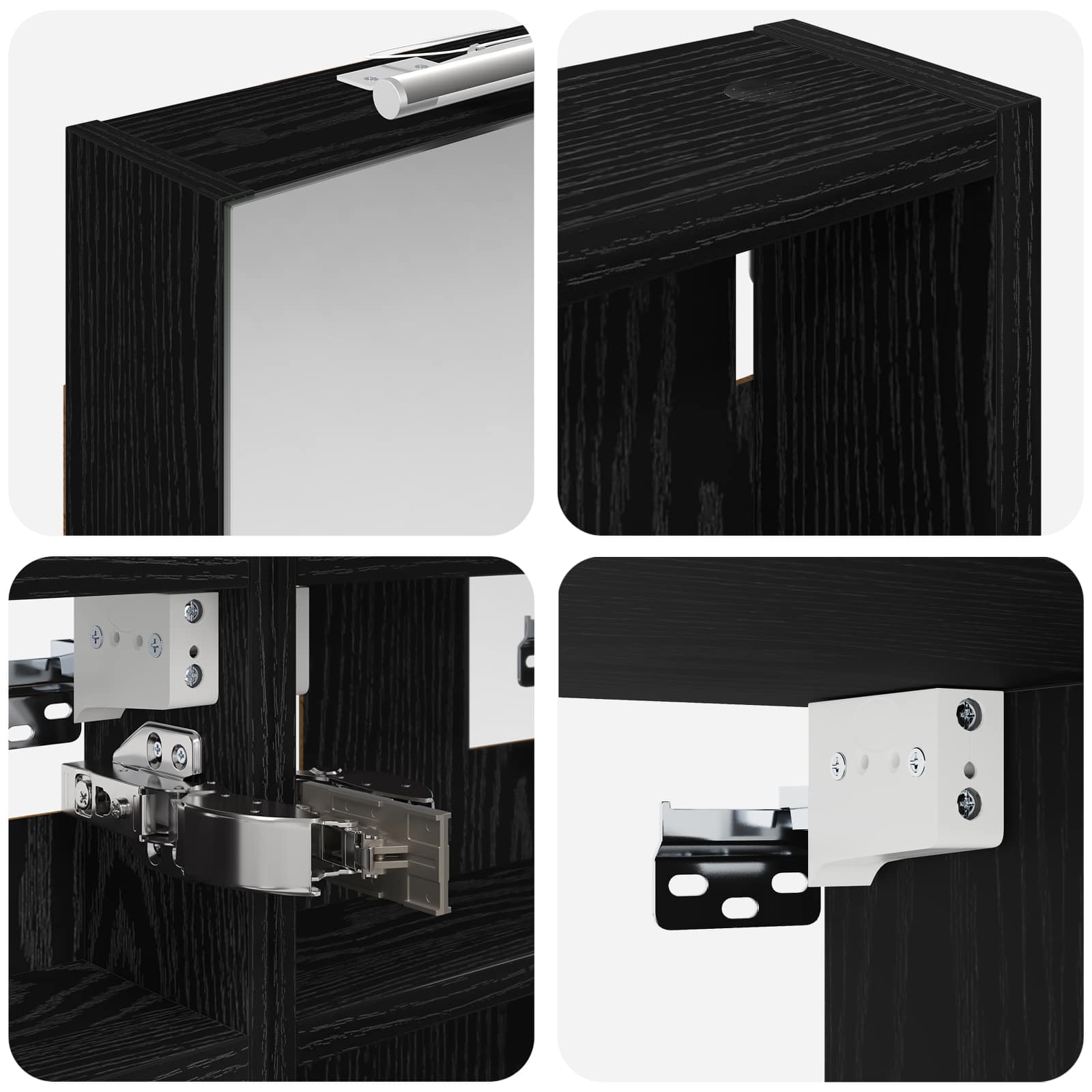 Badkamerkastenset 3 pcs 80 x 10,5 x 50 cm Bewerkt hout