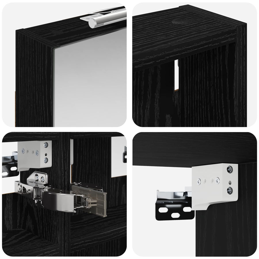 Badkamerkastenset 3 pcs 80 x 10,5 x 50 cm Bewerkt hout