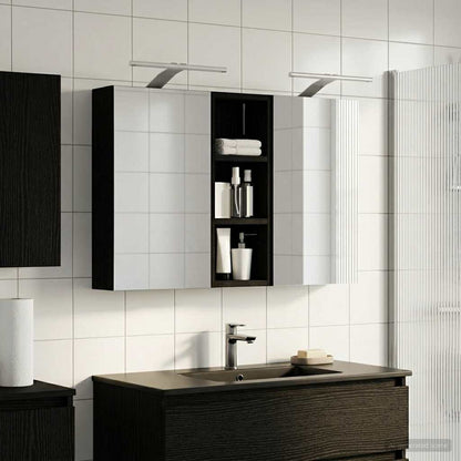 Badkamerkastenset 3 pcs 80 x 10,5 x 50 cm Bewerkt hout
