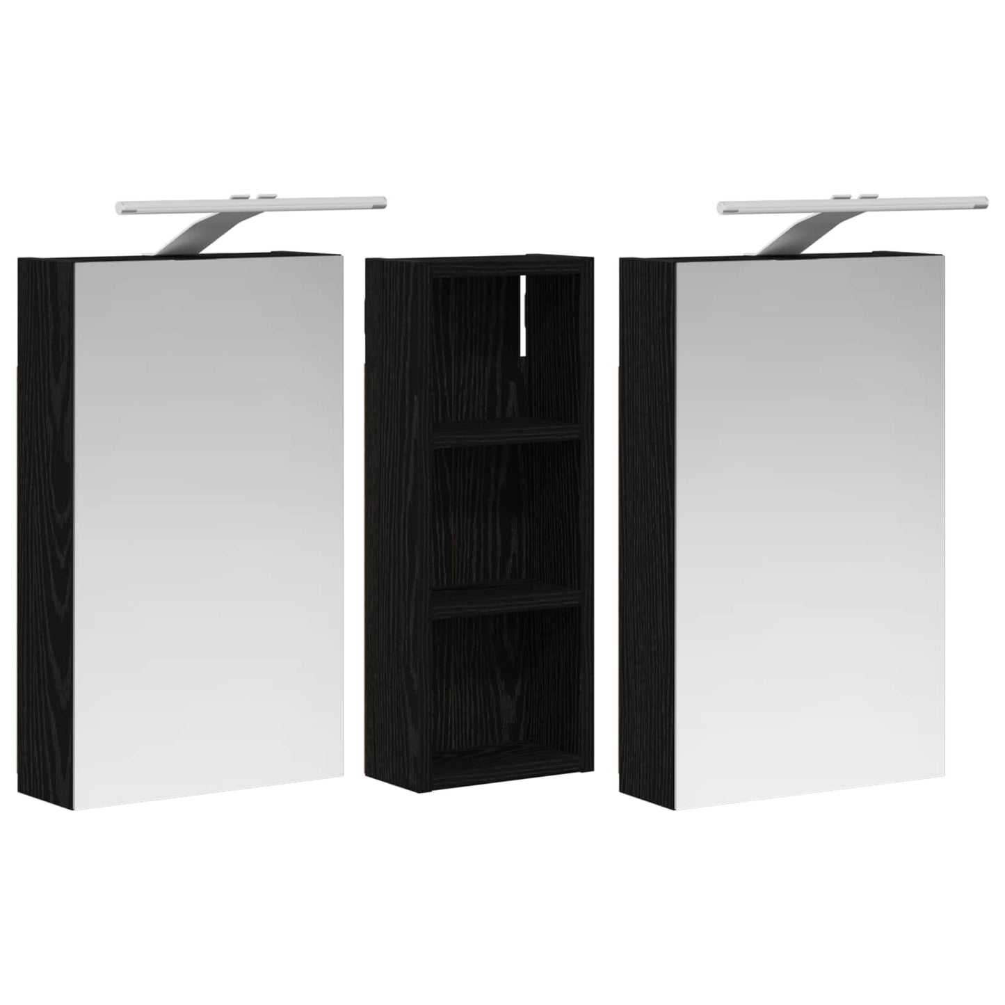 Badkamerkastenset 3 pcs 80 x 10,5 x 50 cm Bewerkt hout