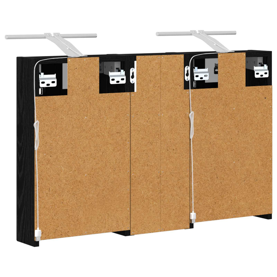 Badkamerkastenset 3 pcs 80 x 10,5 x 50 cm Bewerkt hout