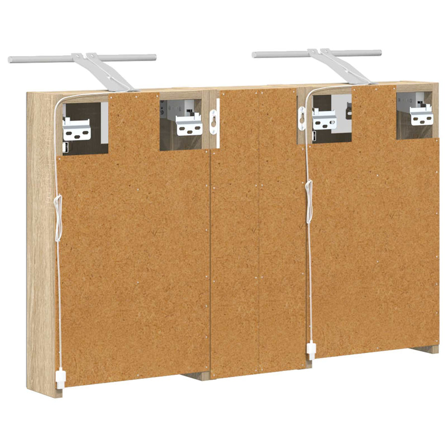 Badkamerkastenset 3 pcs 80 x 10,5 x 50 cm Bewerkt hout