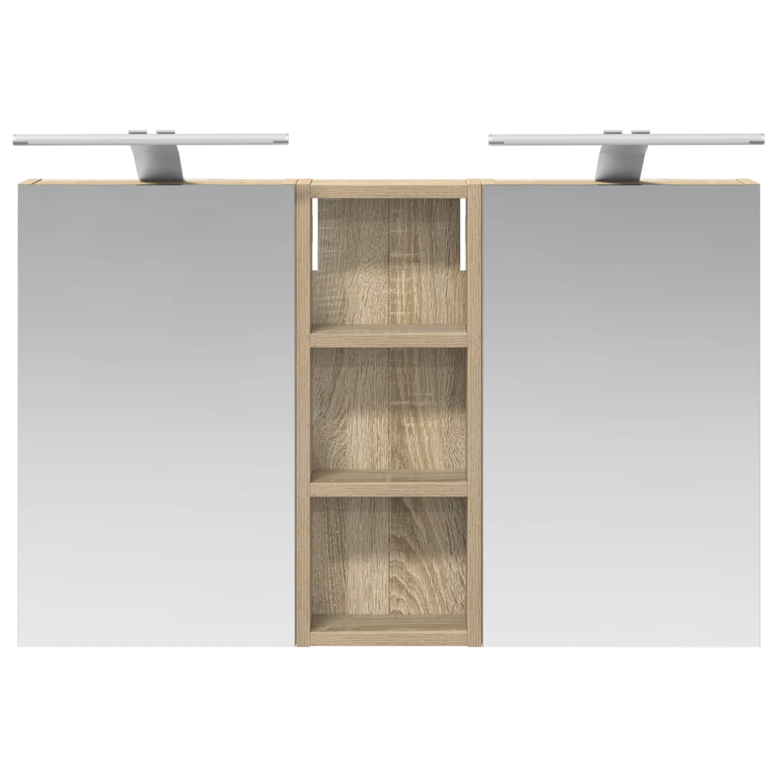 Badkamerkastenset 3 pcs 80 x 10,5 x 50 cm Bewerkt hout