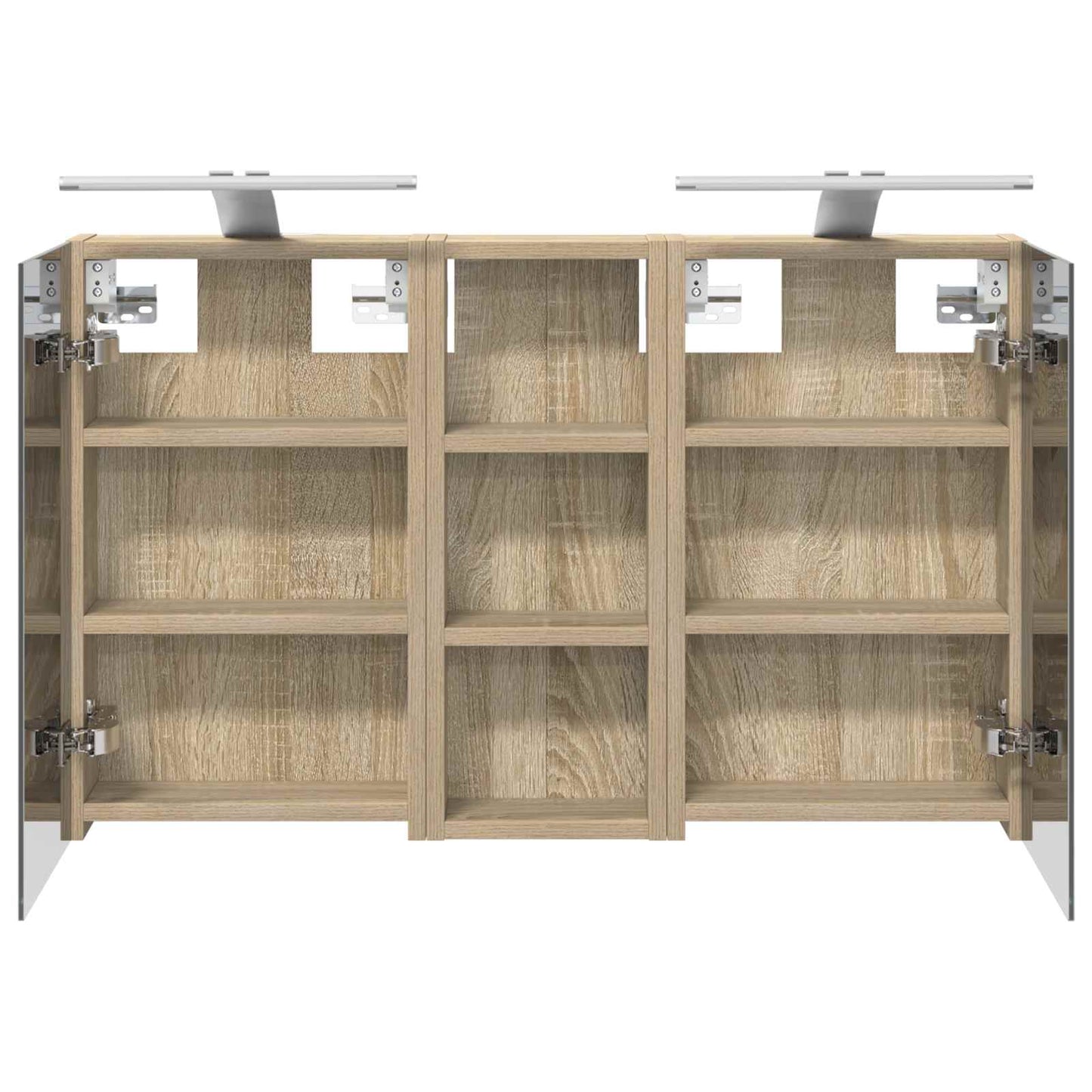 Badkamerkastenset 3 pcs 80 x 10,5 x 50 cm Bewerkt hout