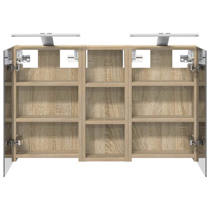 Badkamerkastenset 3 pcs 80 x 10,5 x 50 cm Bewerkt hout