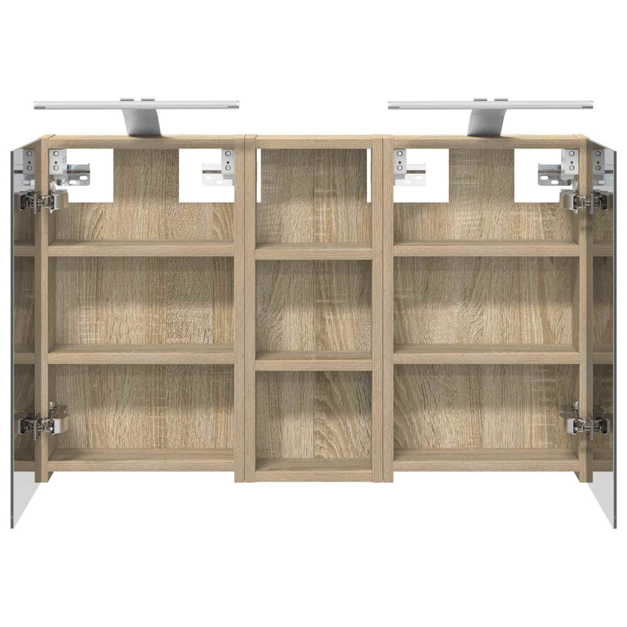 Badkamerkastenset 3 pcs 80 x 10,5 x 50 cm Bewerkt hout