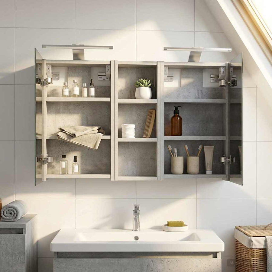 Badkamerkastenset 3 pcs 80 x 10,5 x 50 cm Bewerkt hout