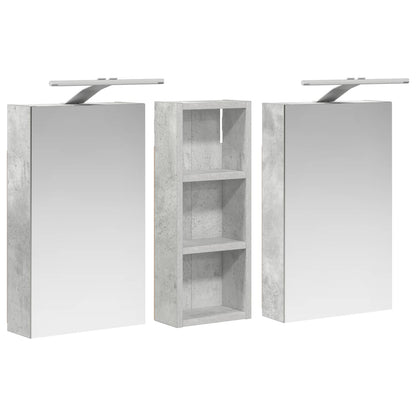 Badkamerkastenset 3 pcs 80 x 10,5 x 50 cm Bewerkt hout